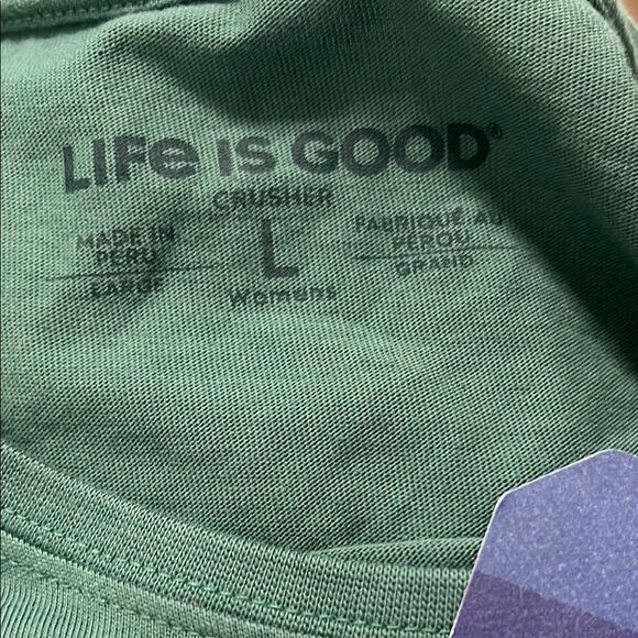 Life is Good Green T-Shirt brand new with tags size large - Picture 4 of 4